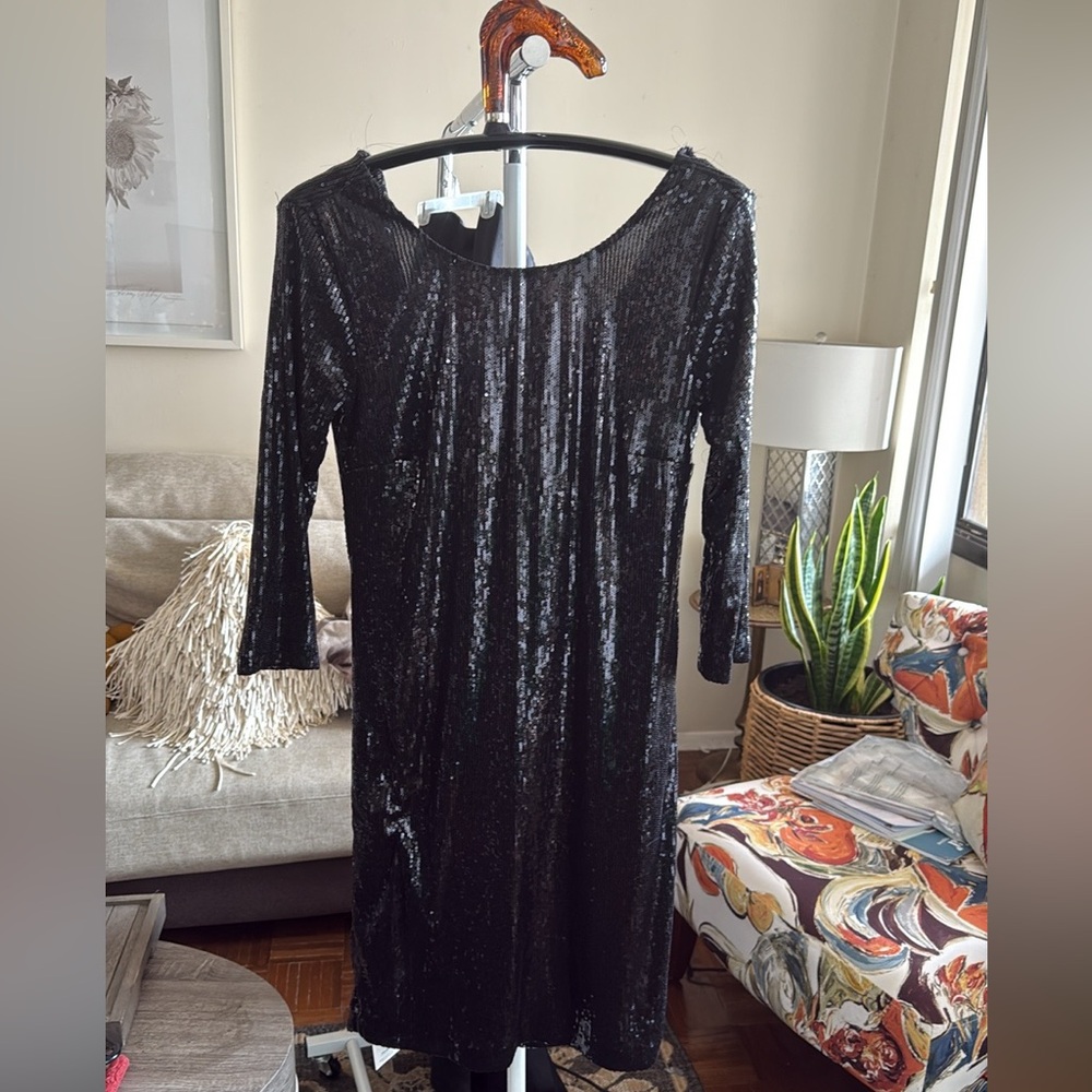La Perla Black Sequin Midi Dress